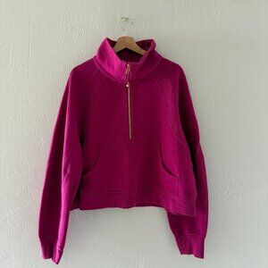 Lululemon Scuba Oversized Funnel-Neck Half Zip in Ripened Raspberry